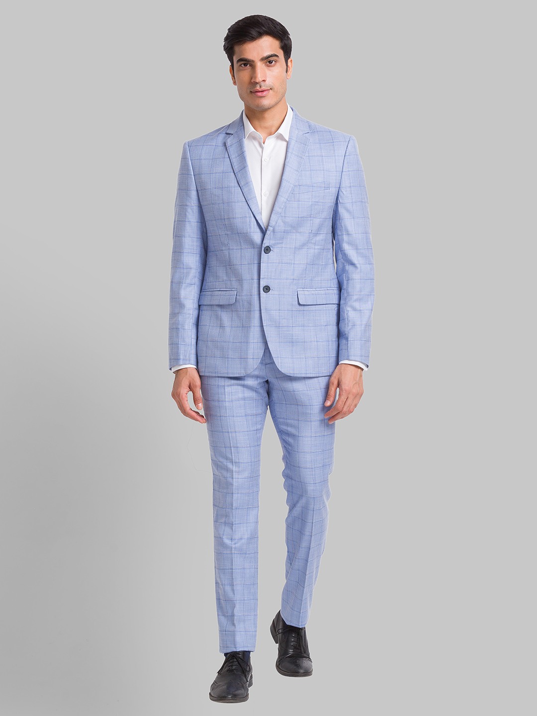 Park Avenue Super Slim Fit Medium Blue Suit For Men