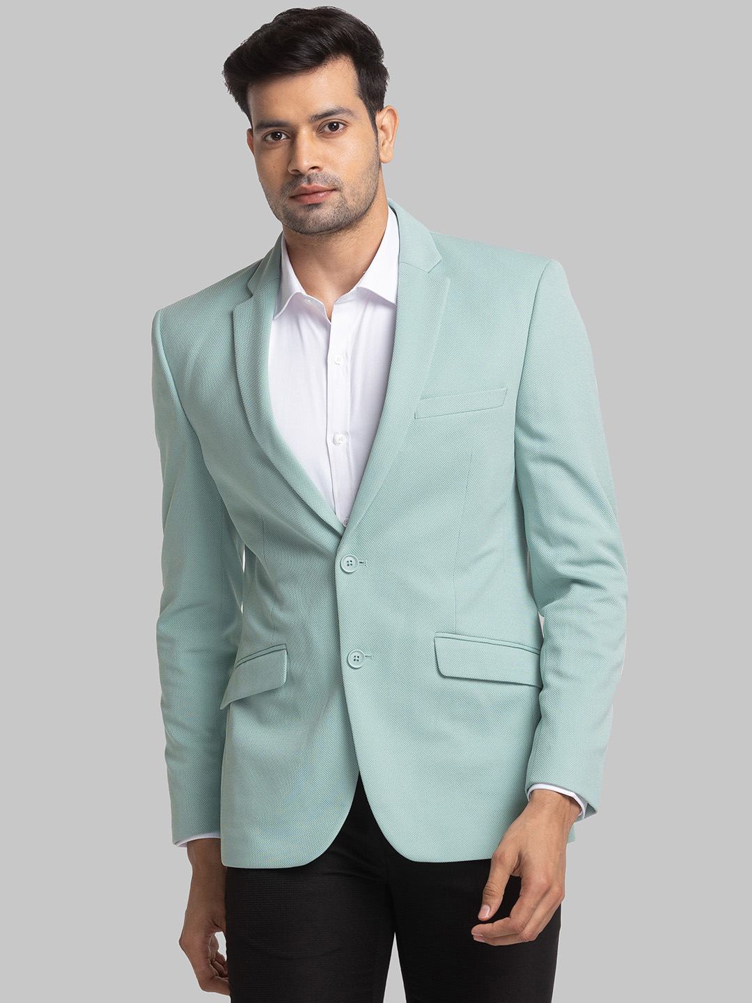 Park Avenue Active Fit Medium Green Blazer For Men