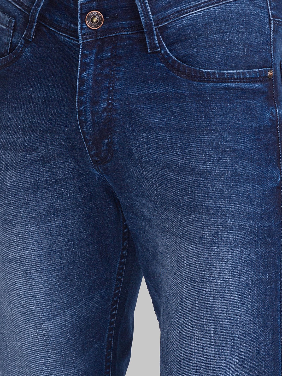 Park Avenue  Mod Fit Dark Blue Jeans For Men