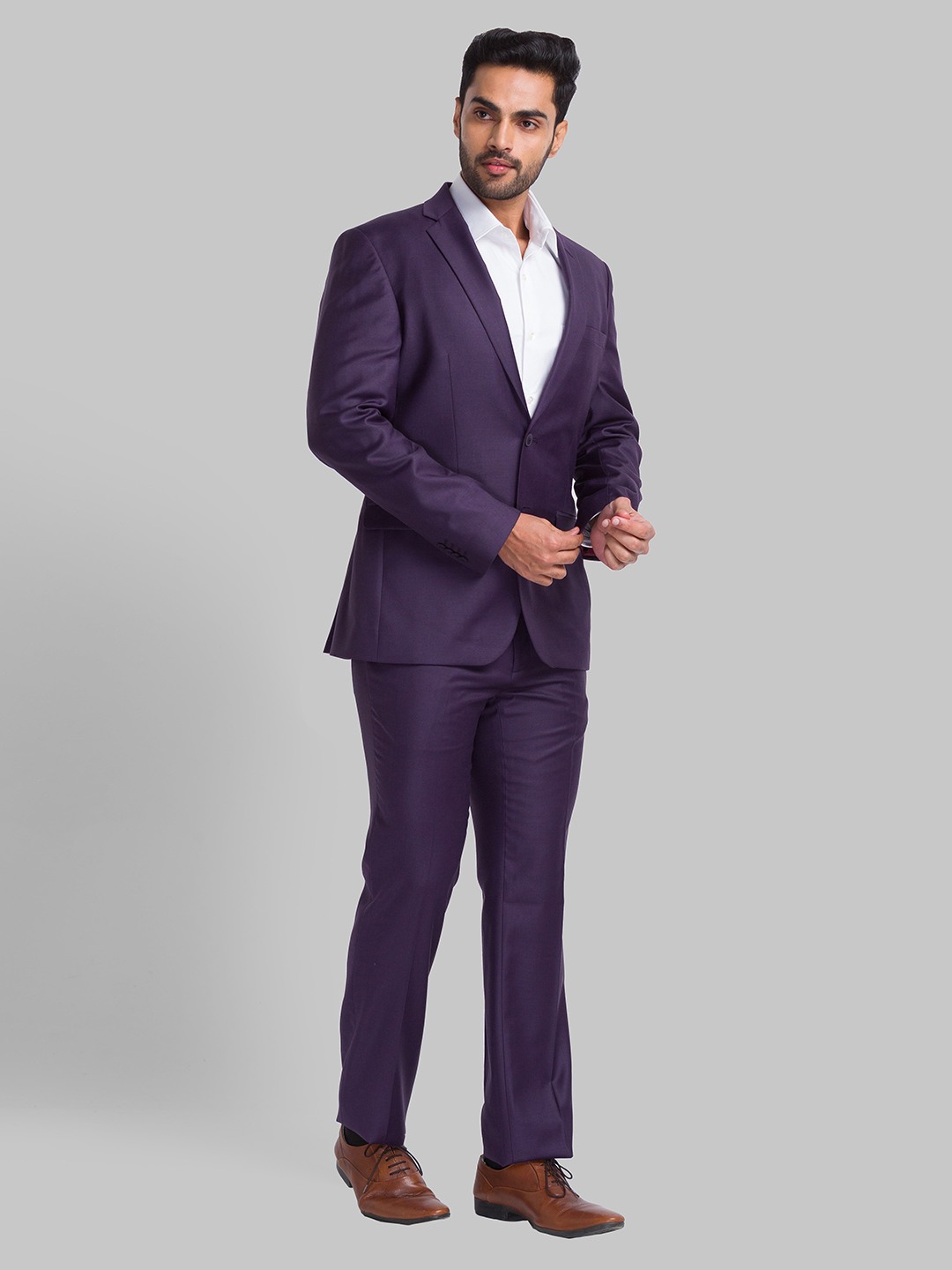 Raymond Contemporary Fit 2 Piece Dark Violet Suit For Men