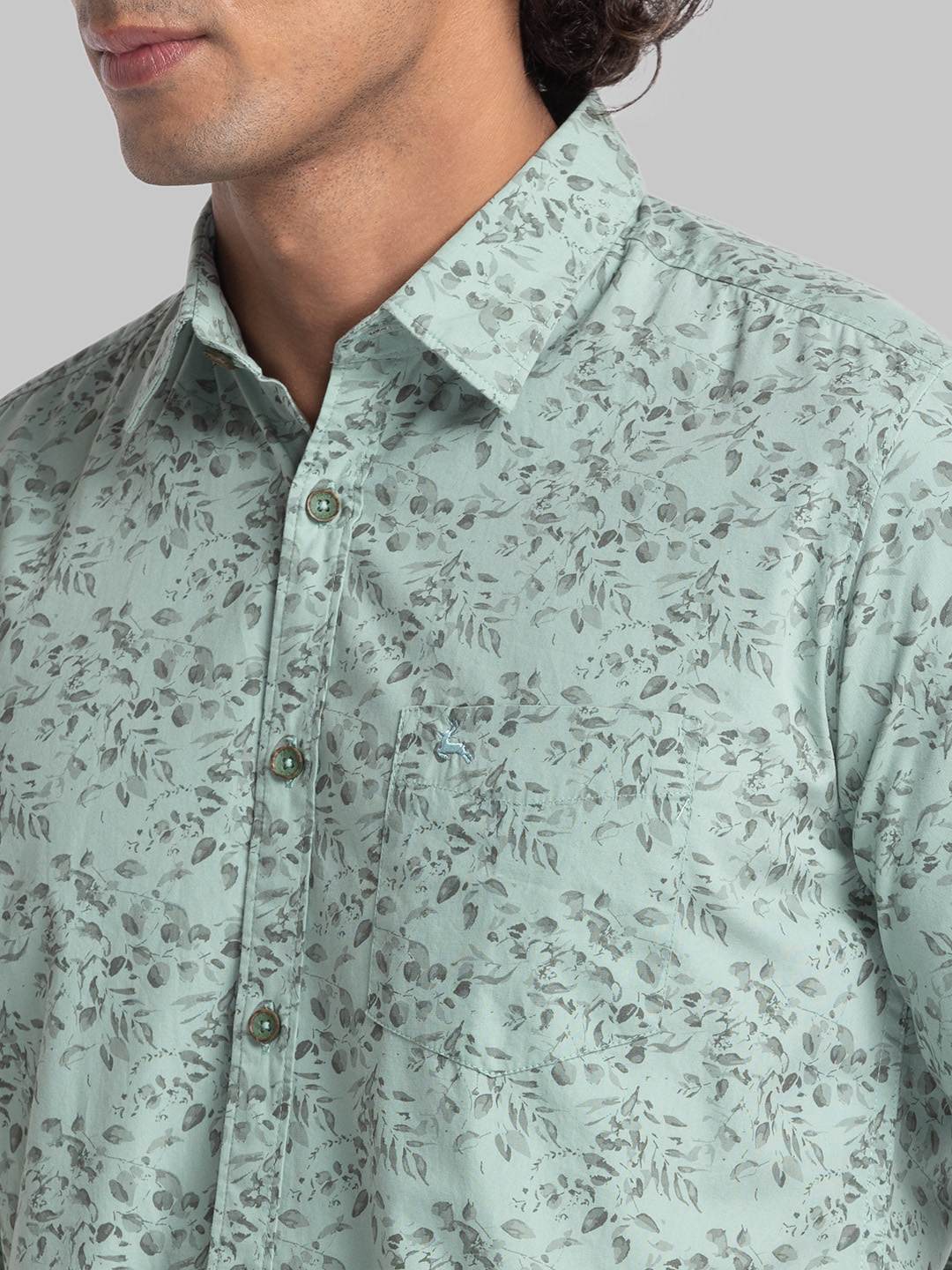 Parx Slim Fit Light Green Formal Shirt For Men