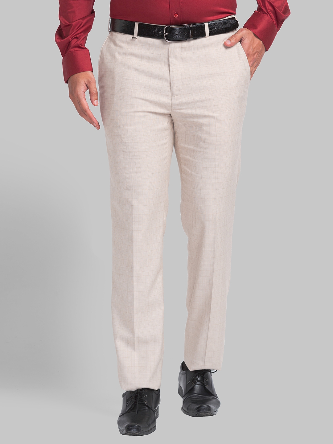 Buy Raymond Men Blue Solid Polyester Blend Flat-Front Pants Online at Best  Prices in India - JioMart.