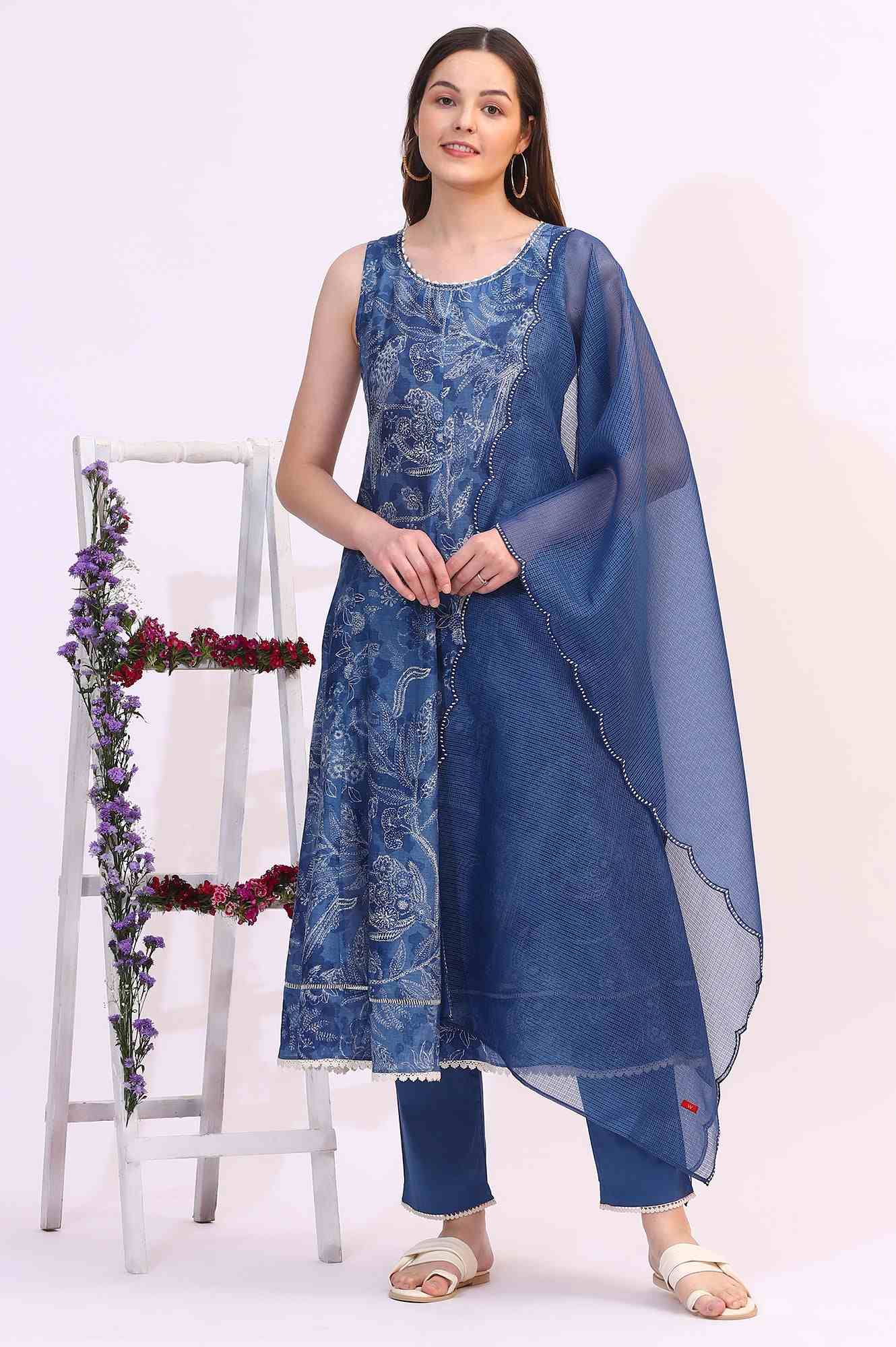 W LADIES WESTERN KURTI 3PCS SET WS11579 124187
