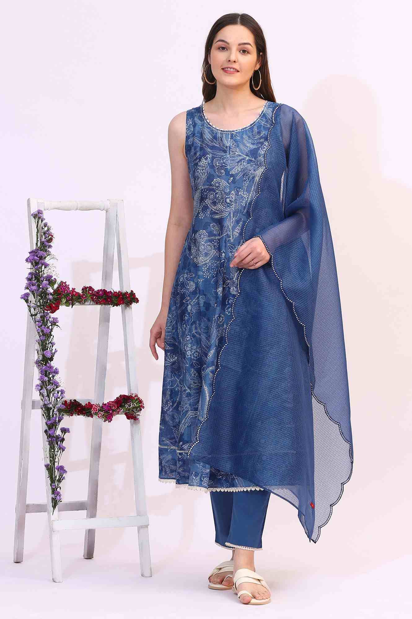 W LADIES WESTERN KURTI 3PCS SET WS11579 124187