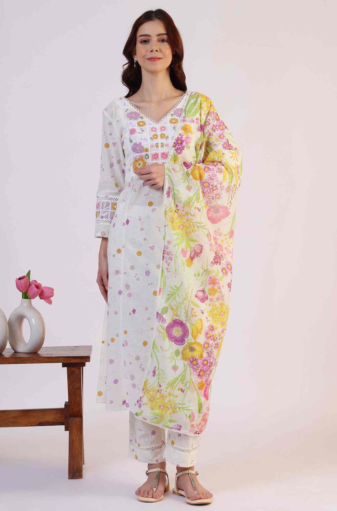 W LADIES WESTERN KURTI 3PCS SET WS12394 125755