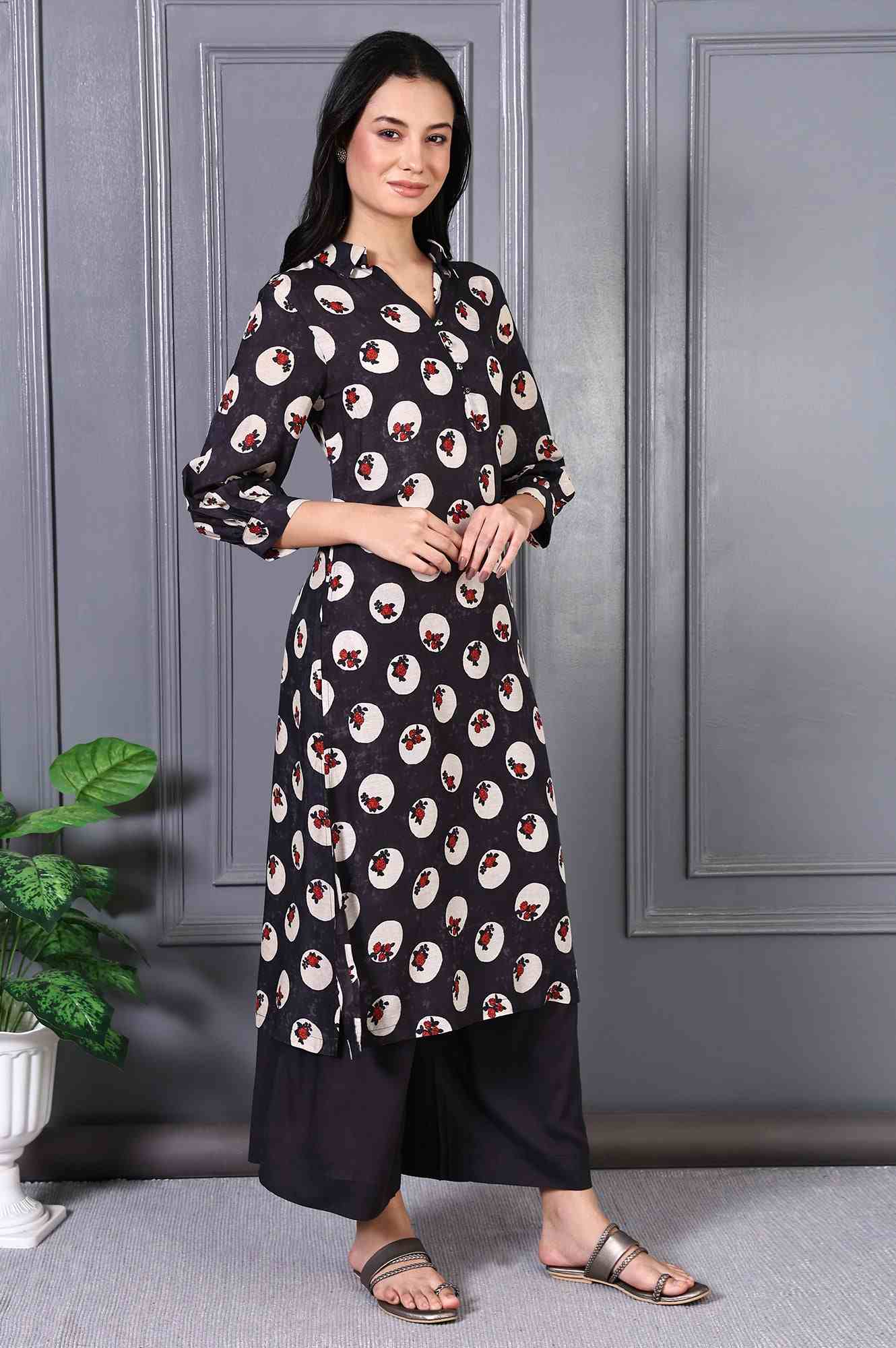 W LADIES WESTERN KURTI 3PCS SET WS12825 125970