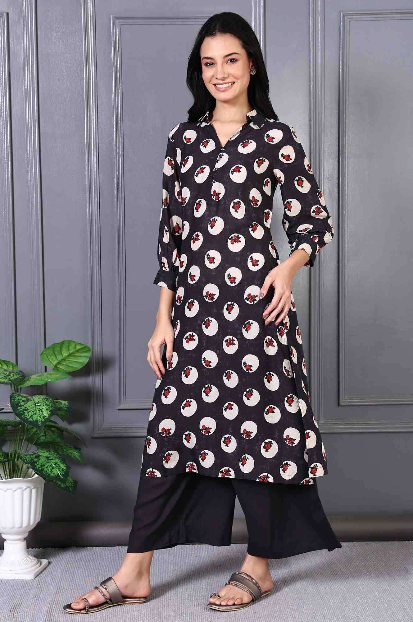 W LADIES WESTERN KURTI 3PCS SET WS12825 125970