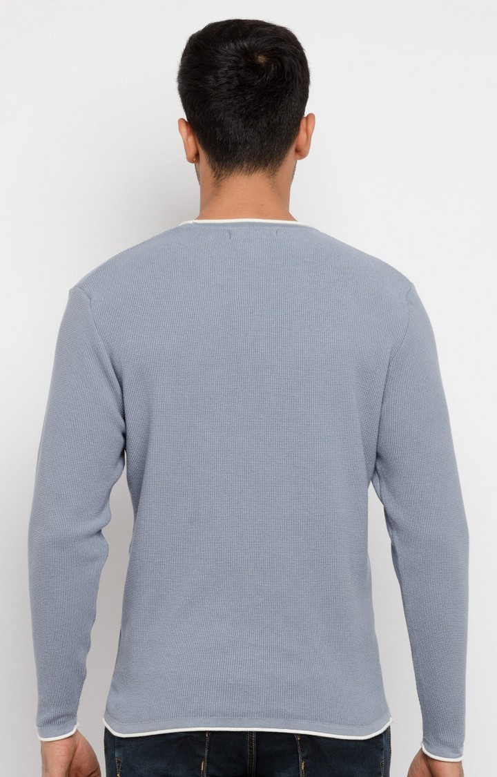 Status Quo | Men's Grey Acrylic Knitted Sweaters 3