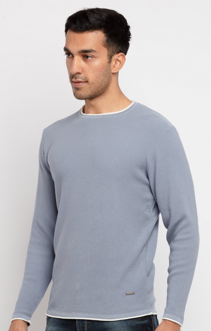 Status Quo | Men's Grey Acrylic Knitted Sweaters 2