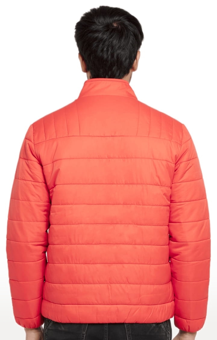 Status Quo | Men's Orange Polyester Quilted Bomber Jackets 2