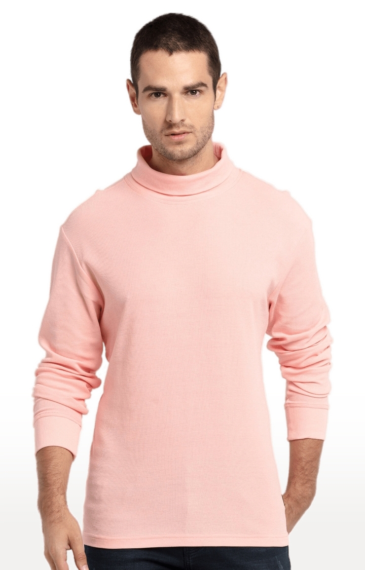 Status Quo | Men's Pink Polycotton Solid Sweatshirts 0