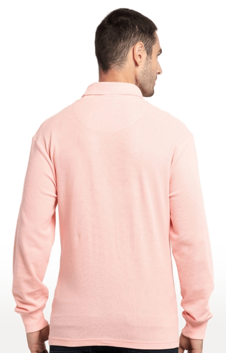 Status Quo | Men's Pink Polycotton Solid Sweatshirts 3