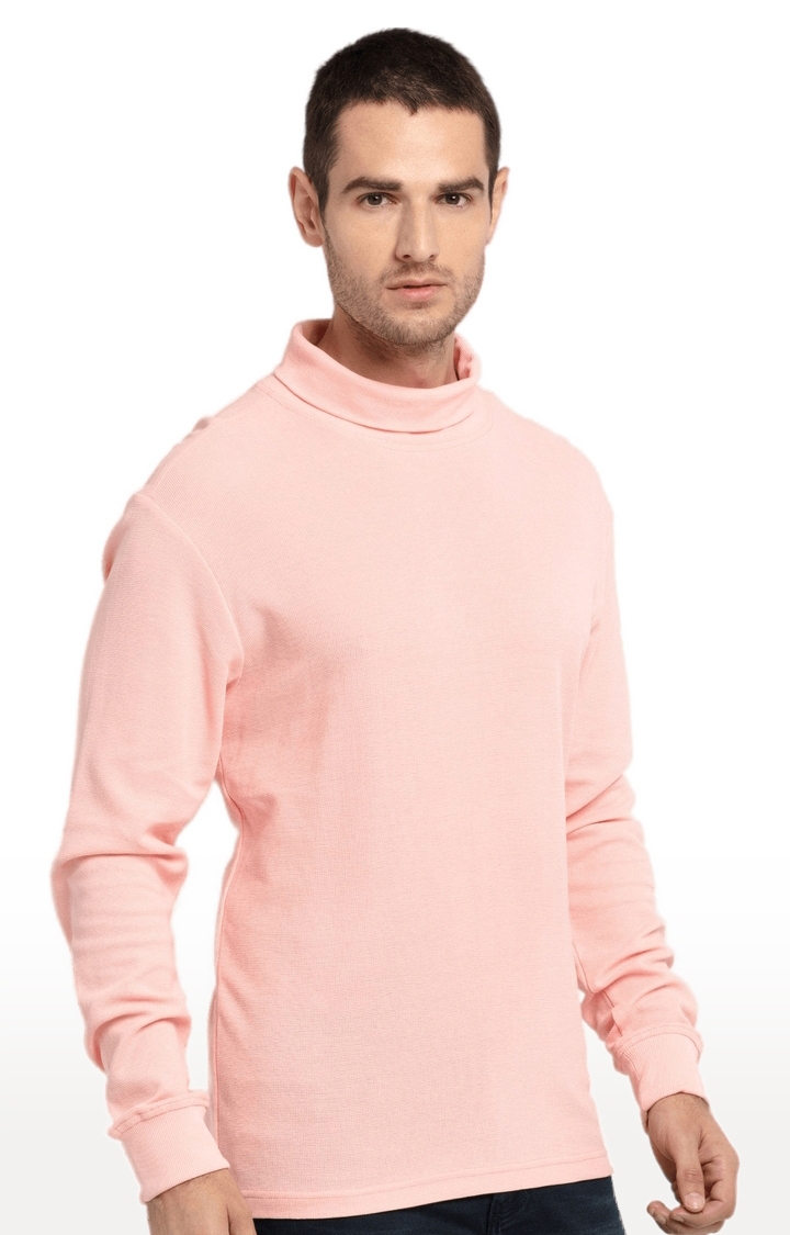 Status Quo | Men's Pink Polycotton Solid Sweatshirts 2