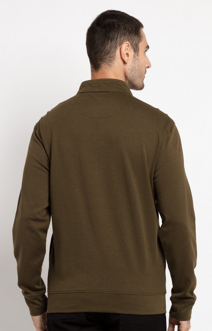 Status Quo | Men's Green Cotton Printed Sweatshirts 3