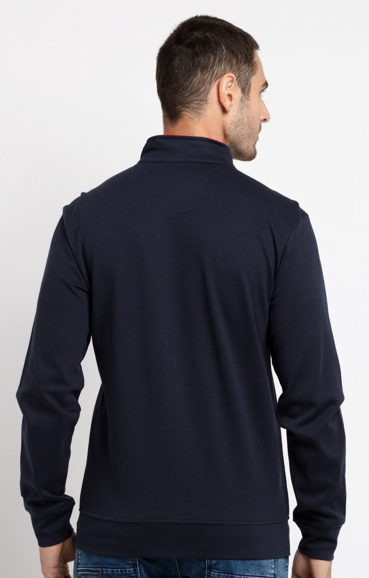 Men's Blue Cotton Printed Sweatshirts