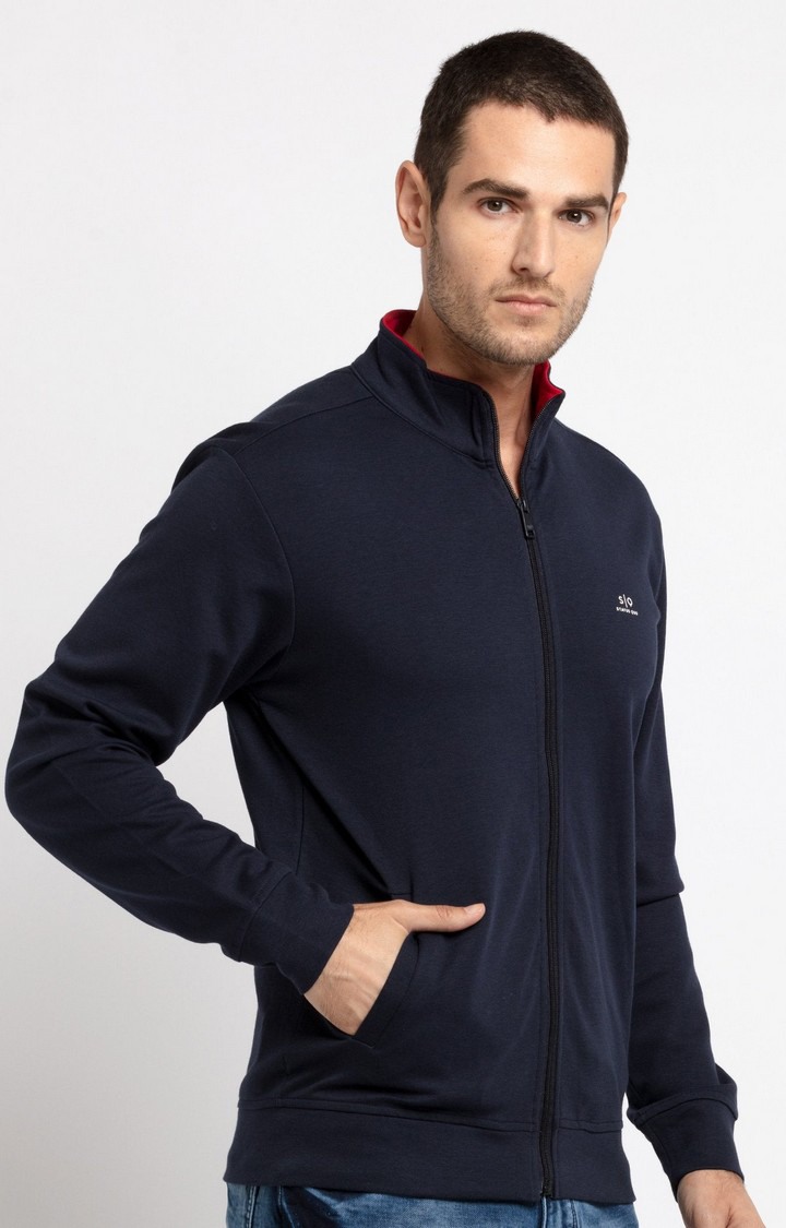 Men's Blue Cotton Printed Sweatshirts