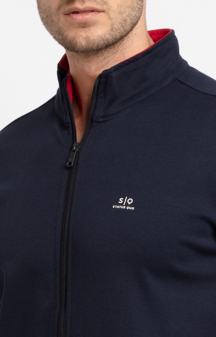 Men's Blue Cotton Printed Sweatshirts