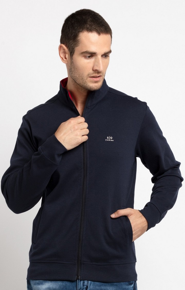 Men's Blue Cotton Printed Sweatshirts