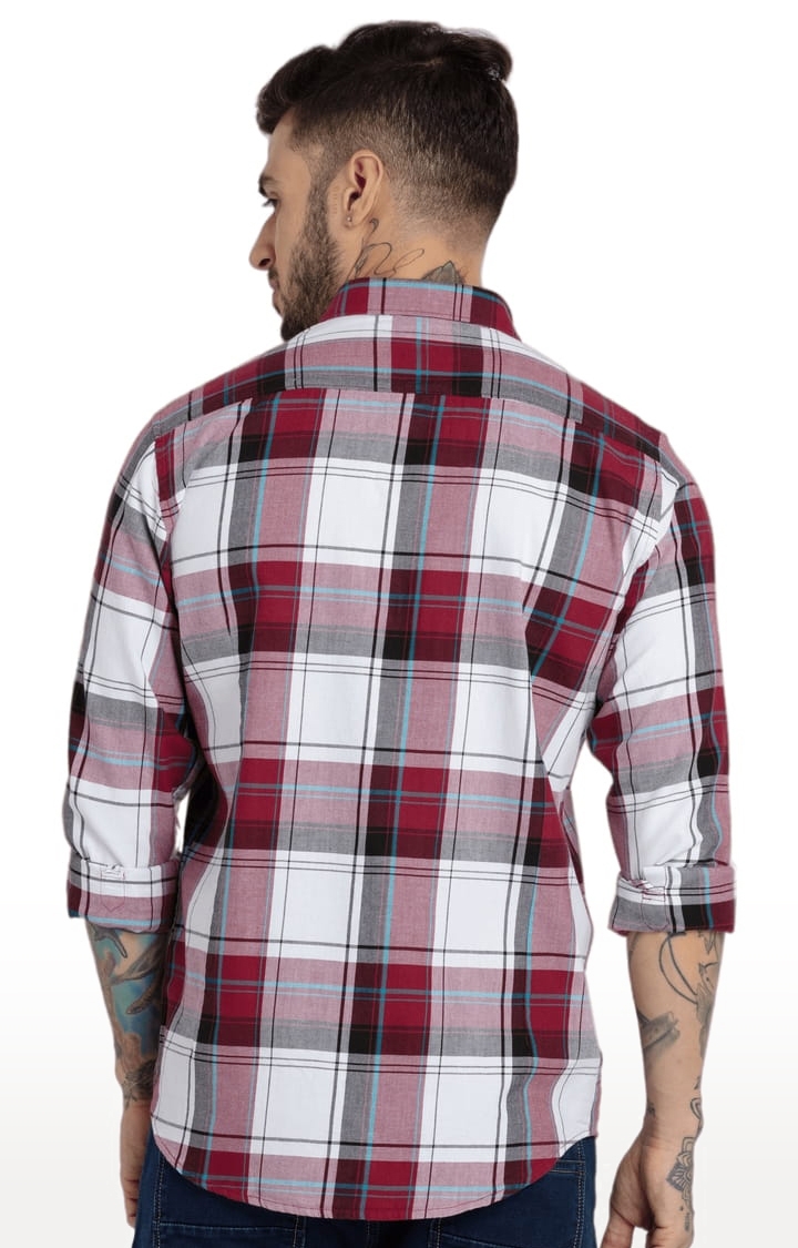 Status Quo | Men's Maroon Cotton Checked Casual Shirts 2