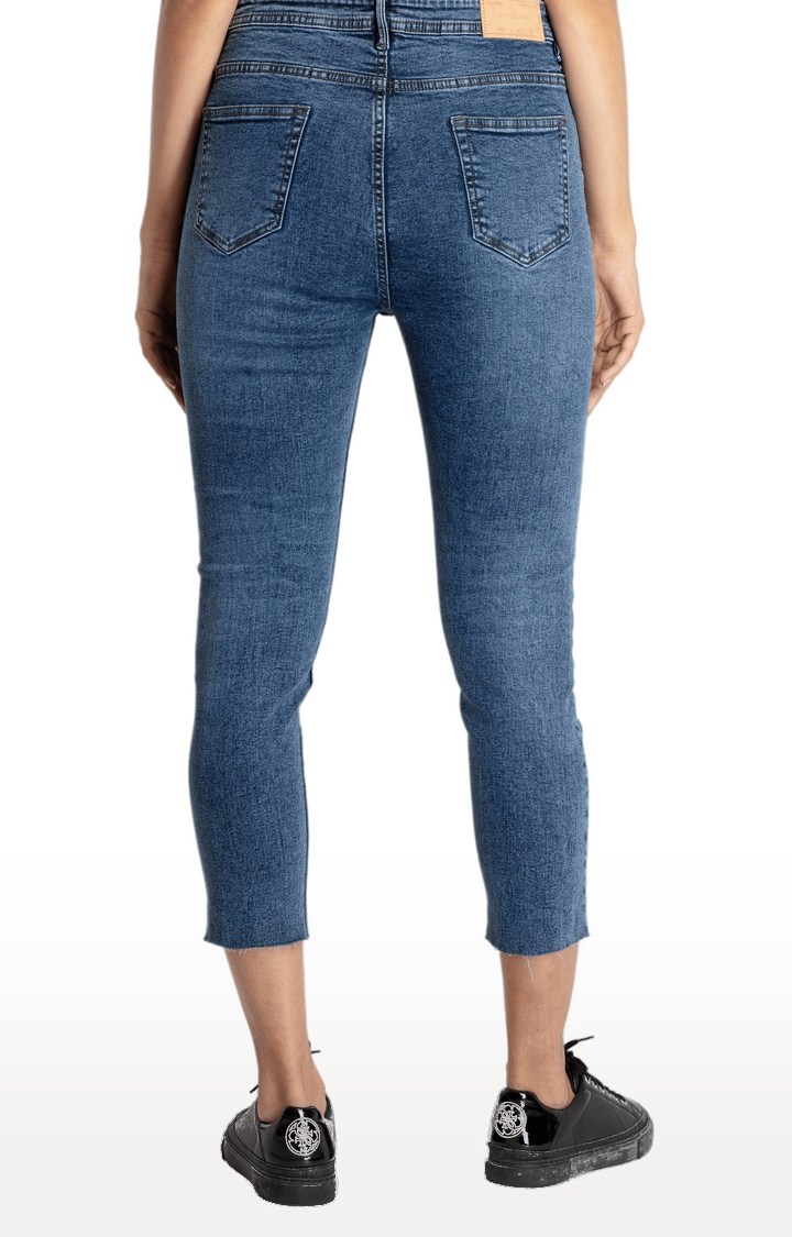 Womens Mid Rise Skinny Fit Denim