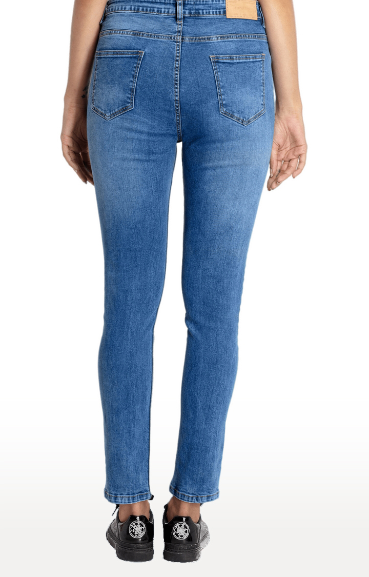 Womens Mid Rise Skinny Fit Denim