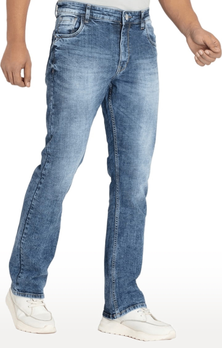 Status Quo | Men's Light Blue Polycotton Solid Straight Jeans 1