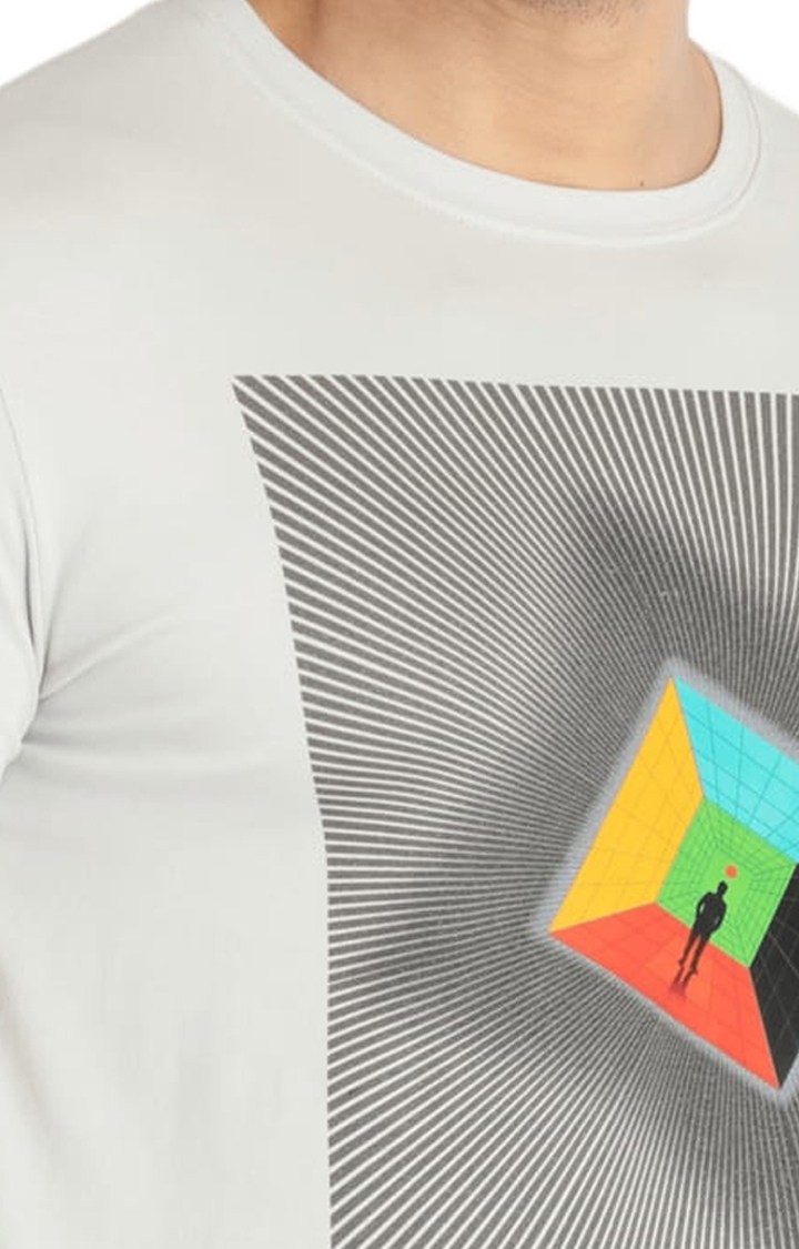 Status Quo | Men's Grey Cotton Printeded Regular T-Shirt 3