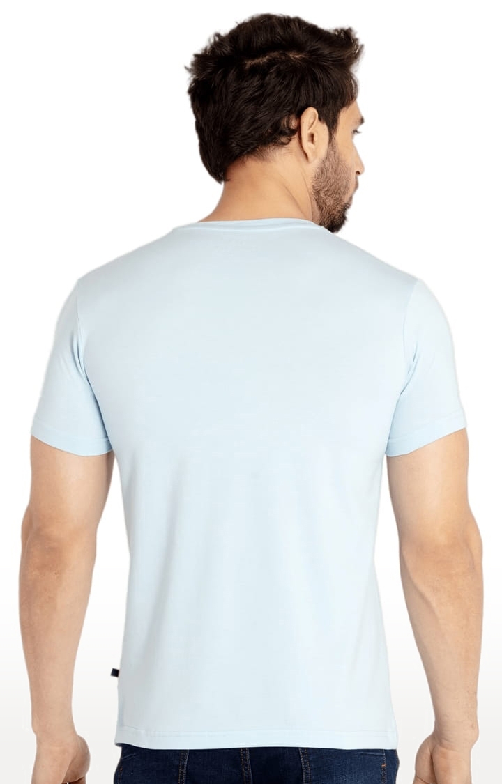 Status Quo | Men's Blue Cotton Printeded Regular T-Shirt 2