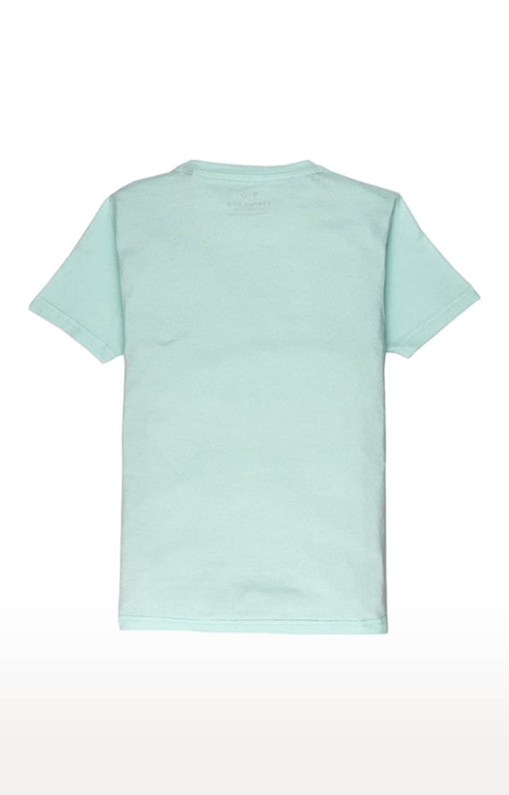 Status Quo | Boys Green Cotton Printeded Regular T-Shirt 1