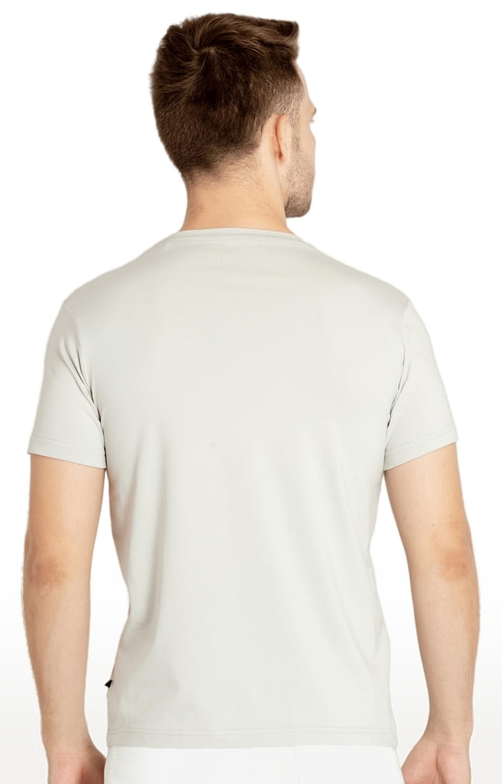 Status Quo | Men's Beige Cotton Typographic Printed Regular T-Shirt 2