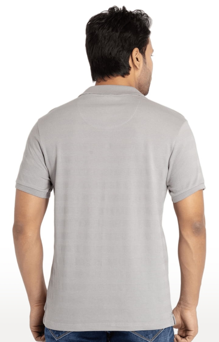 Status Quo | Men's Grey Cotton Solid Polo T-Shirts 2