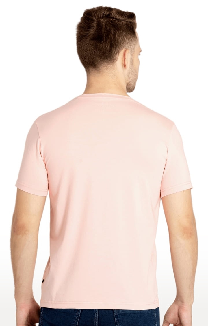 Status Quo | Men's Pink Cotton Printeded Regular T-Shirt 2