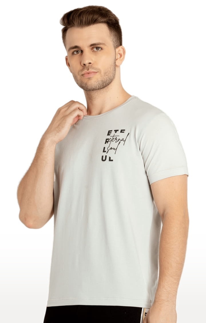 Status Quo | Men's Grey Cotton Solid Regular T-Shirt 1