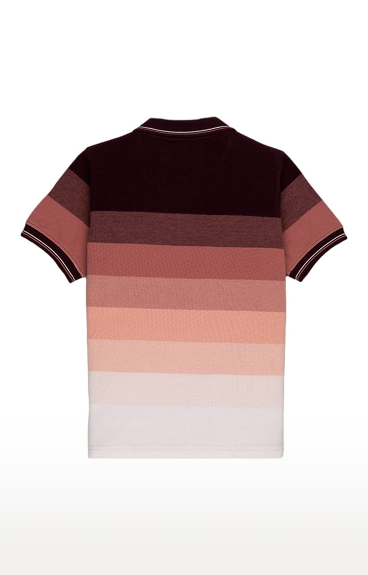Status Quo | Boys Pink Polycotton Striped Polo T-Shirts 1