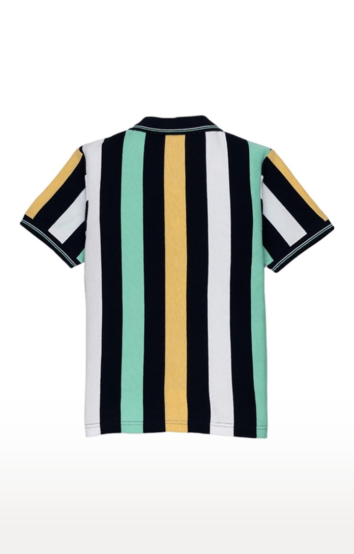 Status Quo | Boys Multicolor Polycotton Striped Polo T-Shirts 1