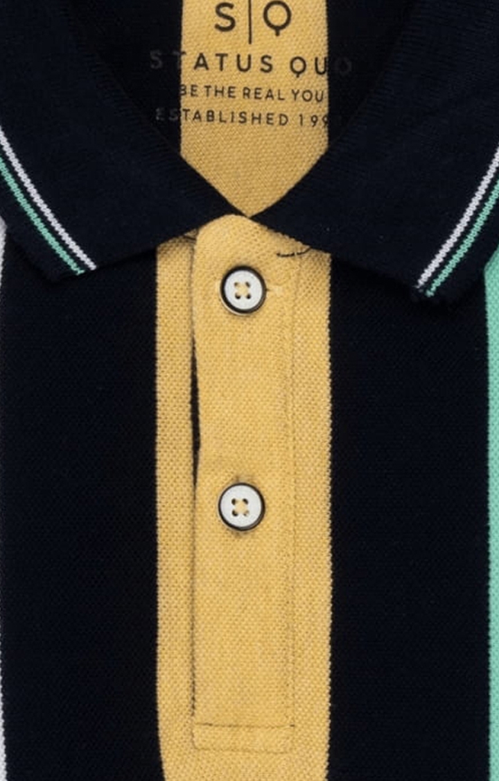 Status Quo | Boys Multicolor Polycotton Striped Polo T-Shirts 2