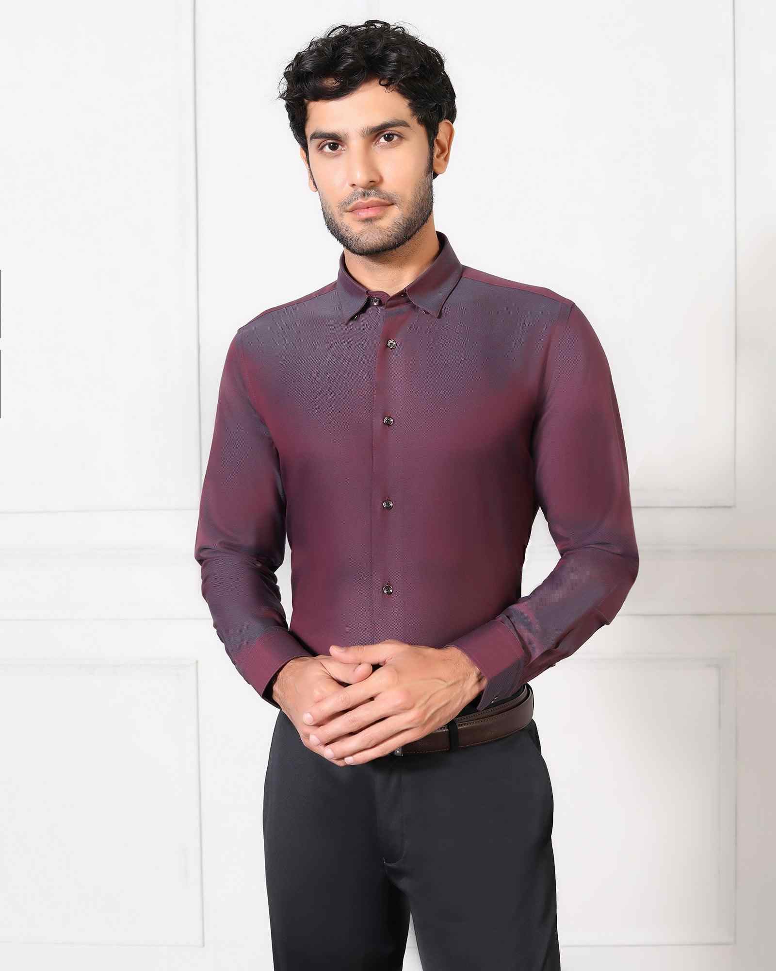 BLACKBERRY MENS FORMAL SHIRT F/S BP-BS-DO-REVOLVE GREY