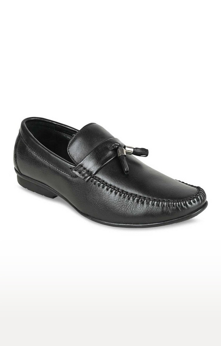 Men's Black Leather Loafers