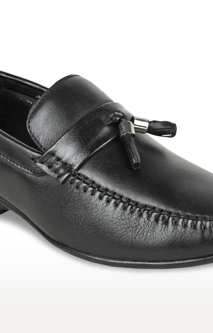 Men's Black Leather Loafers