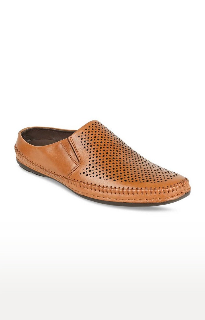 Men's Brown Leather Mules