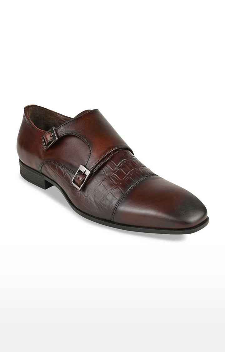 IMPERIO BY REGAL BROWN MEN DOUBLE MONK FORMAL LEATHER SHOES