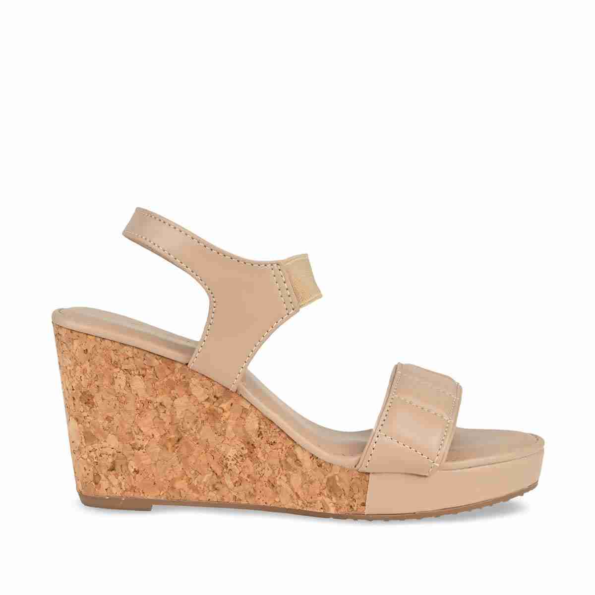 Rocia Beige Women Quilted Sandal Back Wedges