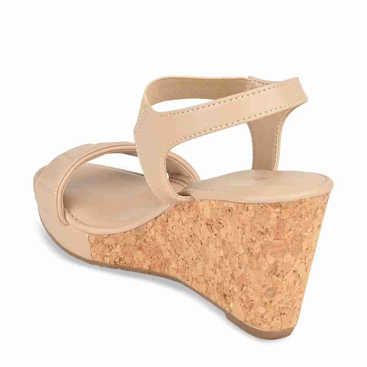 Rocia Beige Women Quilted Sandal Back Wedges