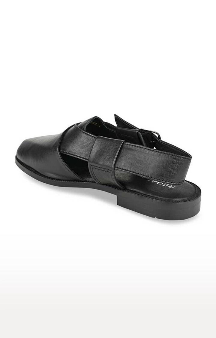 mens leather sandals black
