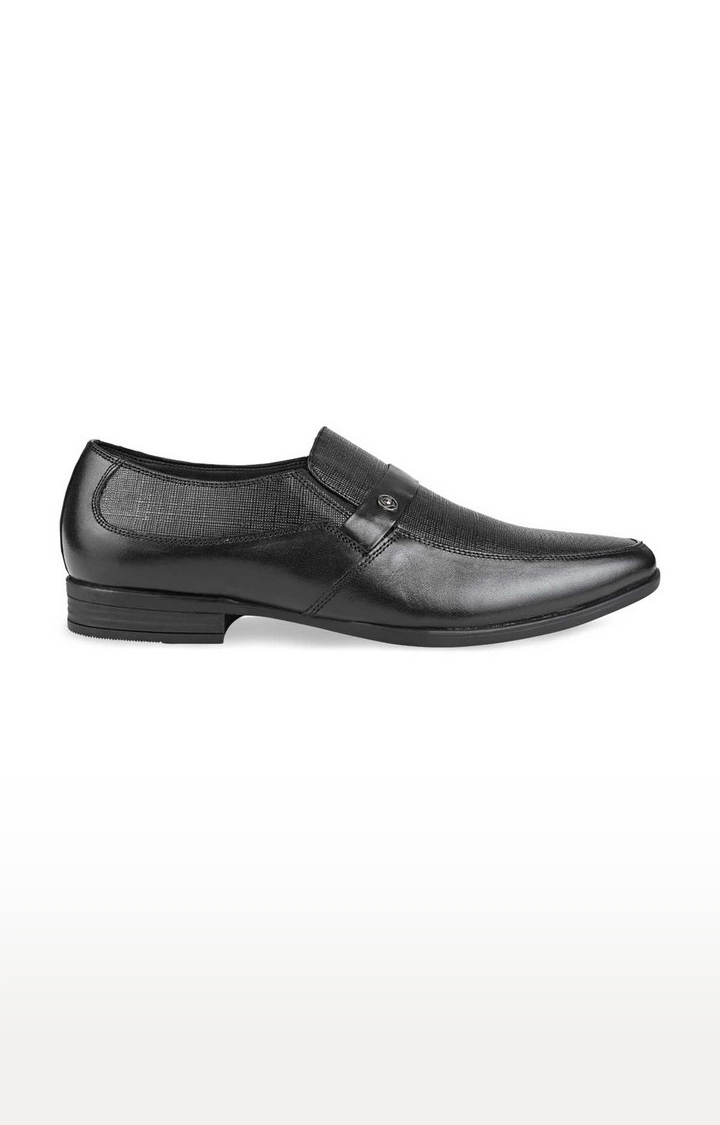 Regal | Men's Black Leather Formal Slip-ons 1