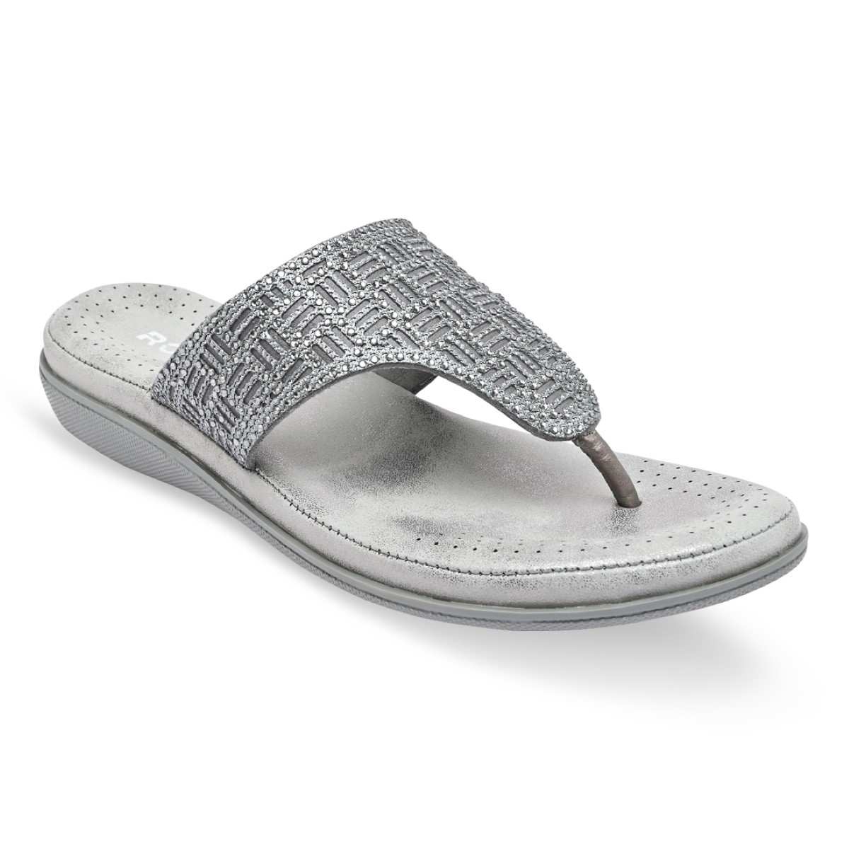 Rocia By Regal Gun Metal Women Comfort Embellished Flats