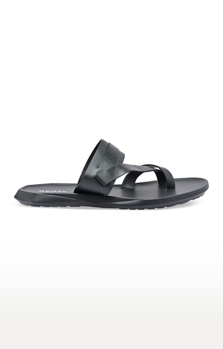 Men's Black Leather Sandals