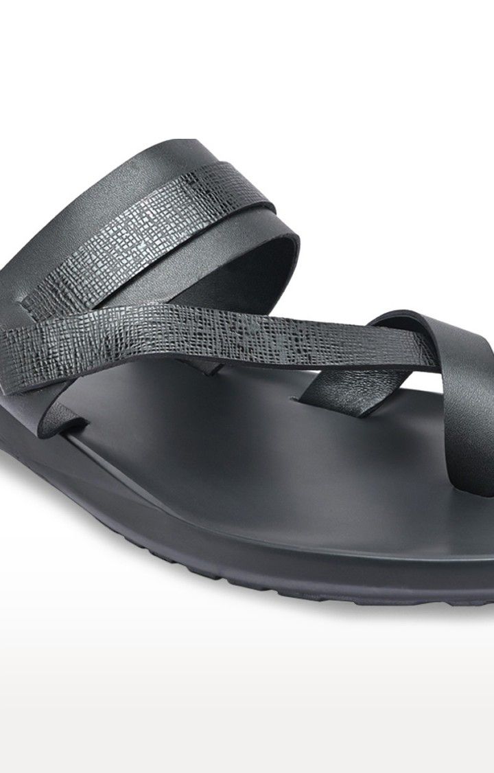 Men's Black Leather Sandals