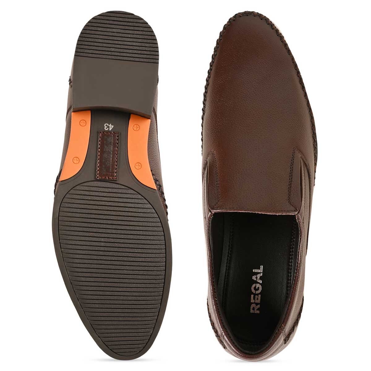 Regal Cherry Men Leather Slip Ons