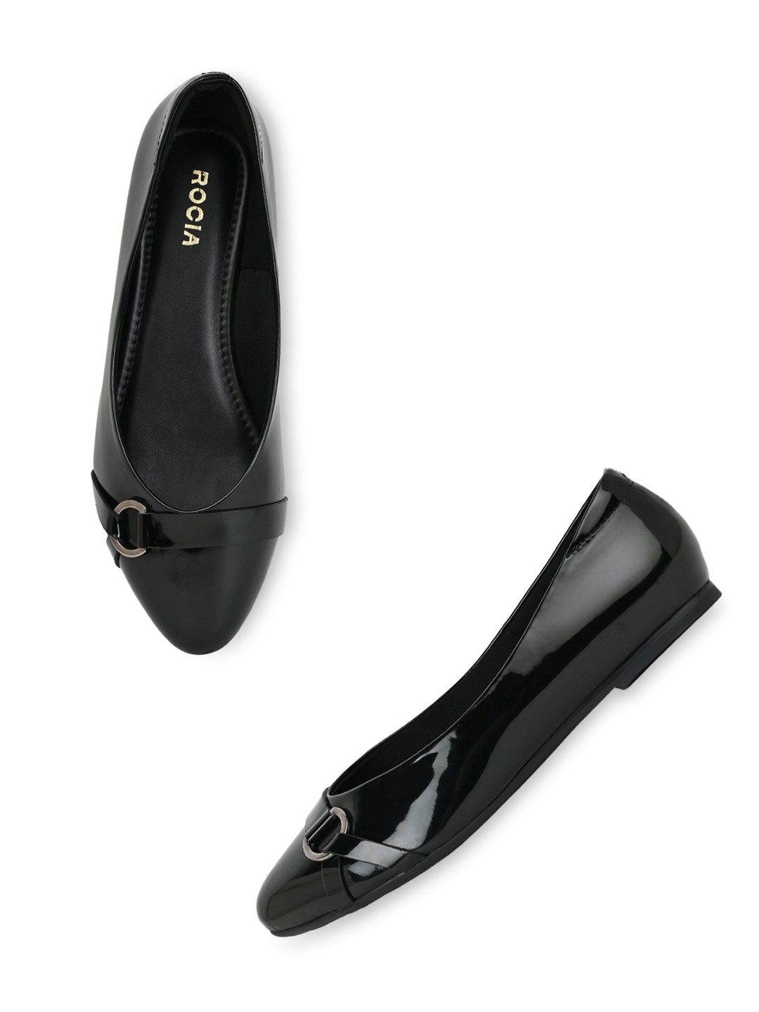 Rocia By Regal Black Women Patent Ballerinas